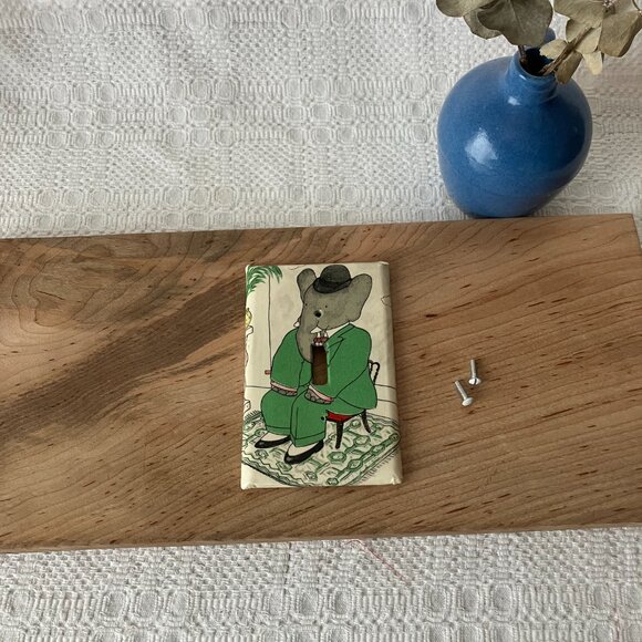 Babar Decorative Single Toggle Light Switch Cover Wall Plate Decor 1933 Orig Art - Picture 1 of 7